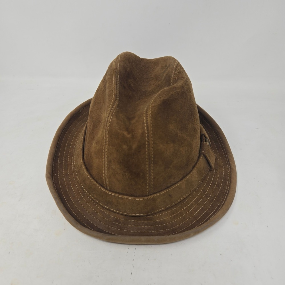 Country Gentleman Trav'ler Brown Genuine Suede Fedora Hat Made in USA Size 7